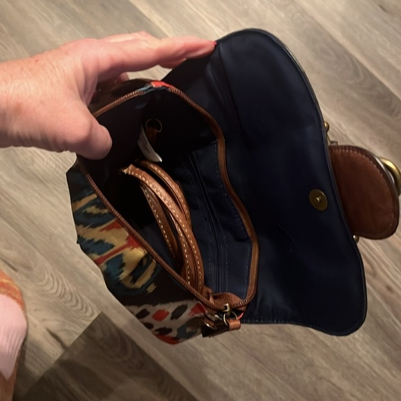 Chaps clutch/ crossbody bag with Aztec / western print style - preowned - Picture 10 of 12